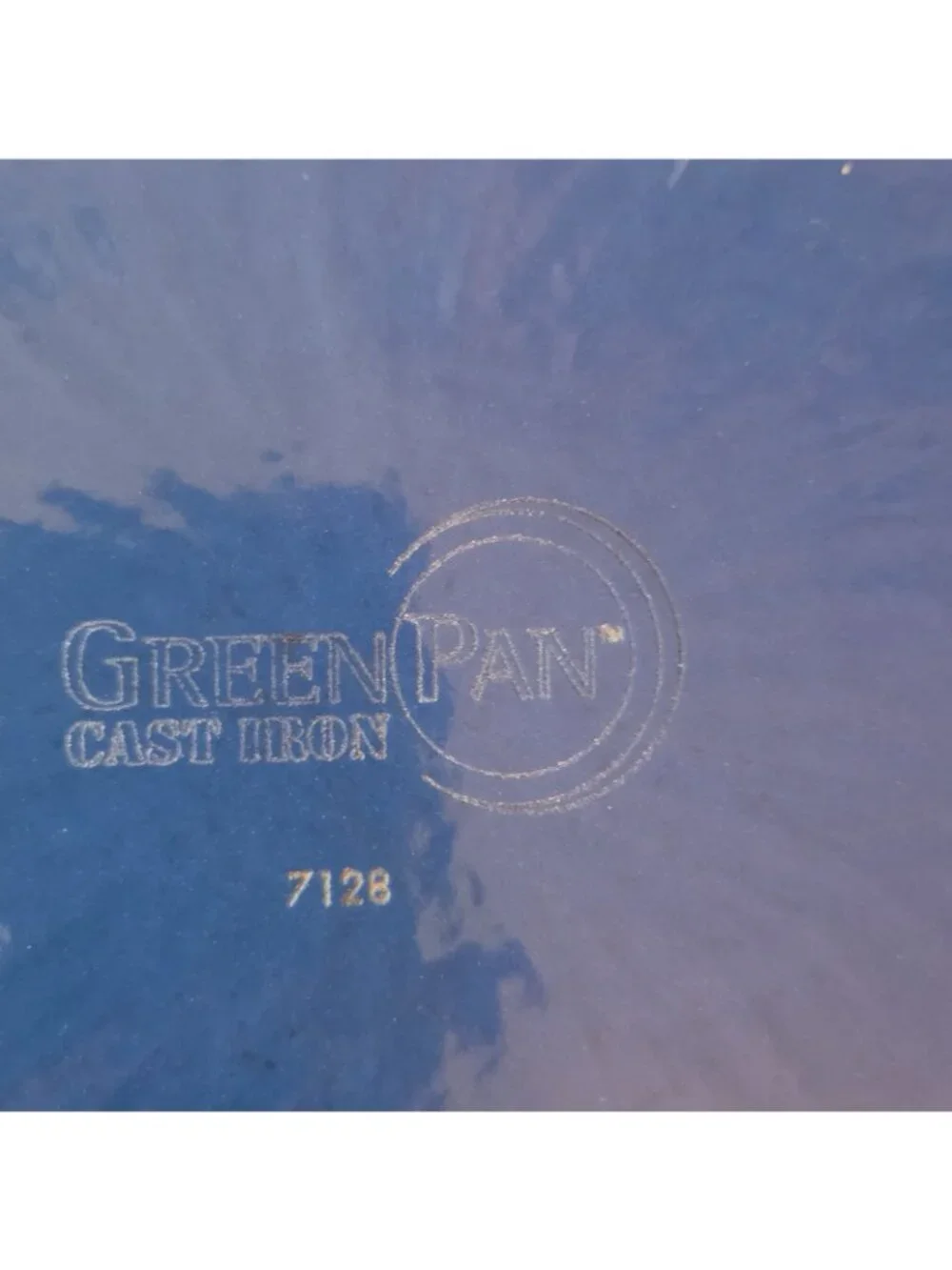 GreenPan Cast Iron Grill Pan Cobalt Blue Ceramic Bottom 7128 Green Pan